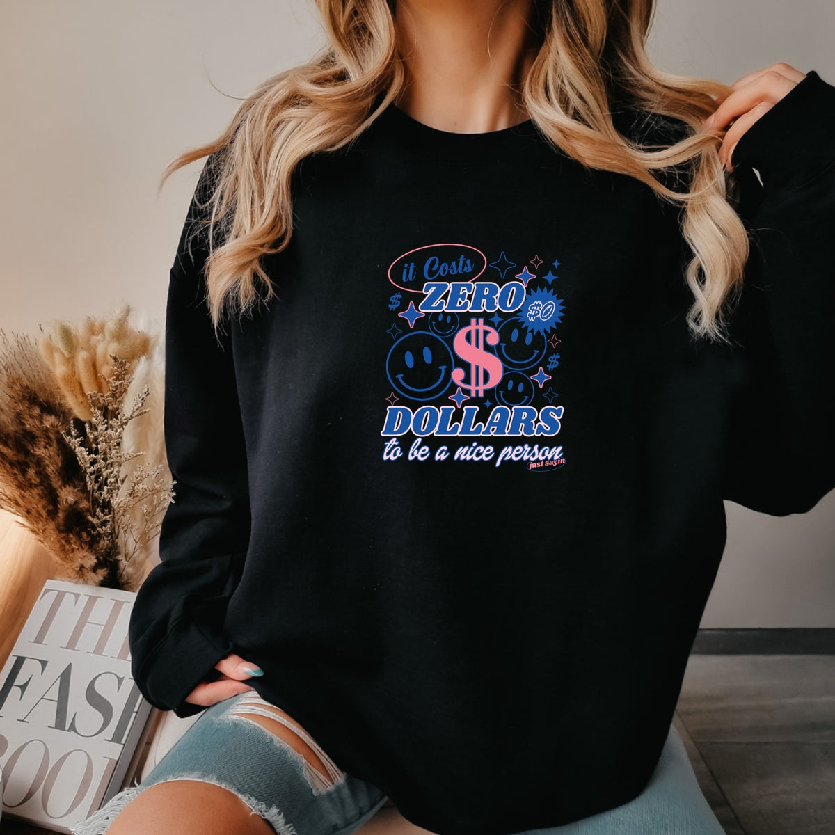 Be a Nice Person Printed Crewneck Sweatshirt