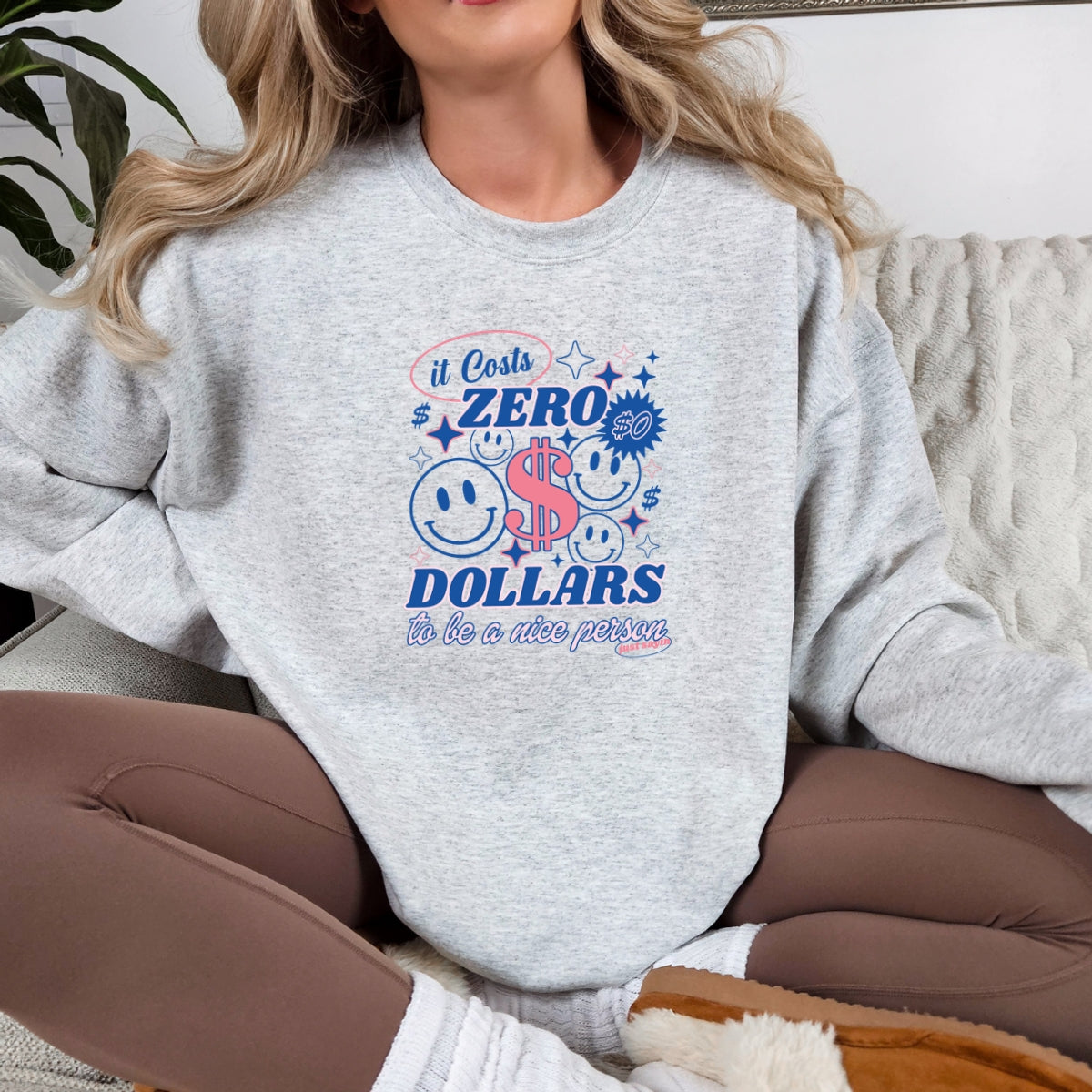Be a Nice Person Printed Crewneck Sweatshirt