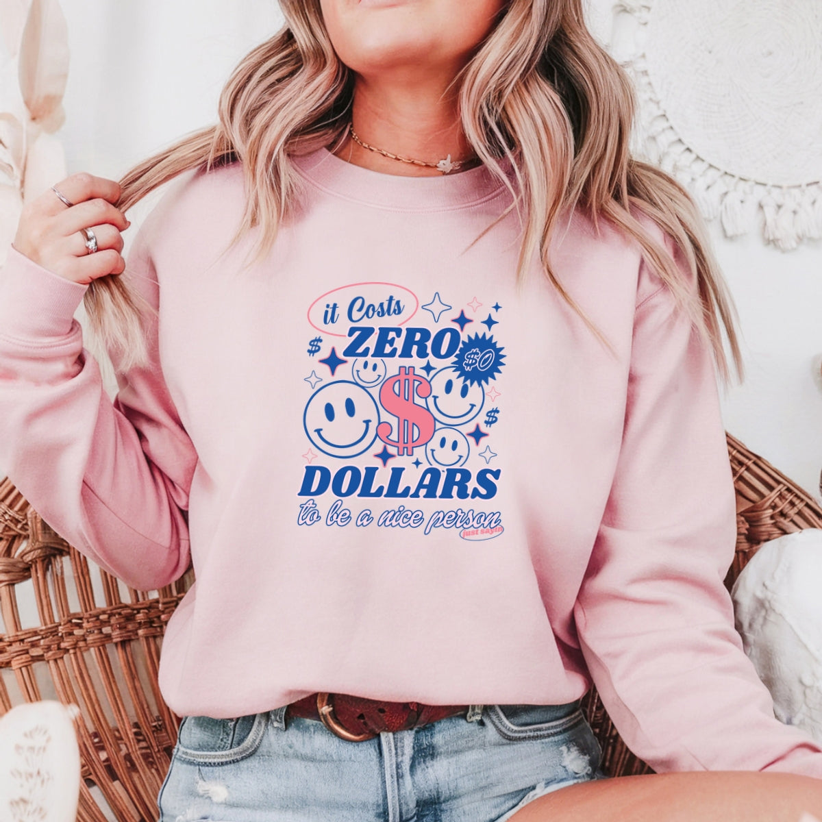Be a Nice Person Printed Crewneck Sweatshirt