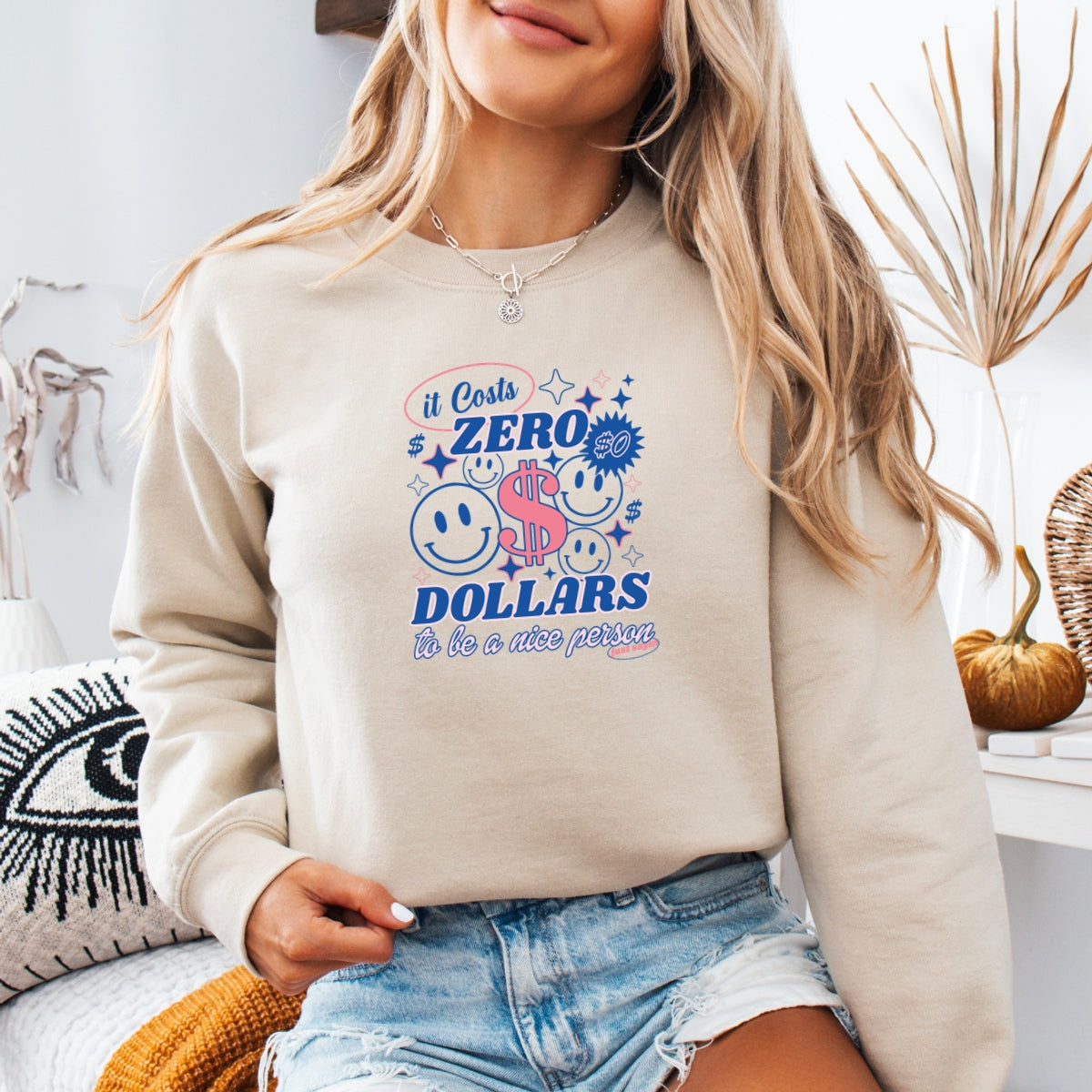 Be a Nice Person Printed Crewneck Sweatshirt