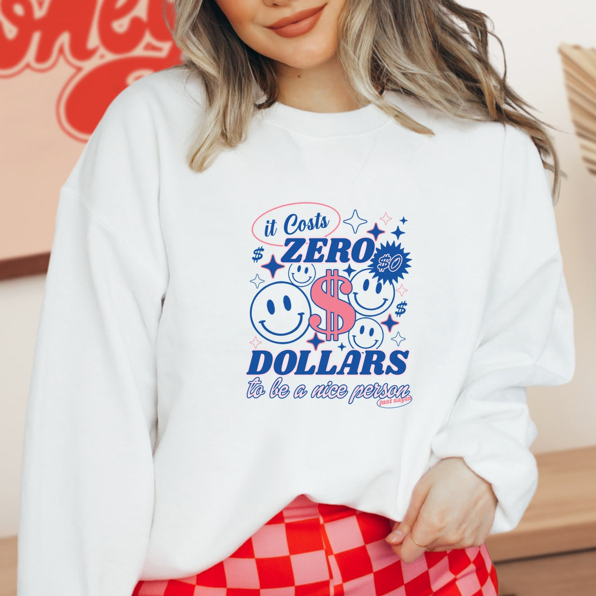 Be a Nice Person Printed Crewneck Sweatshirt