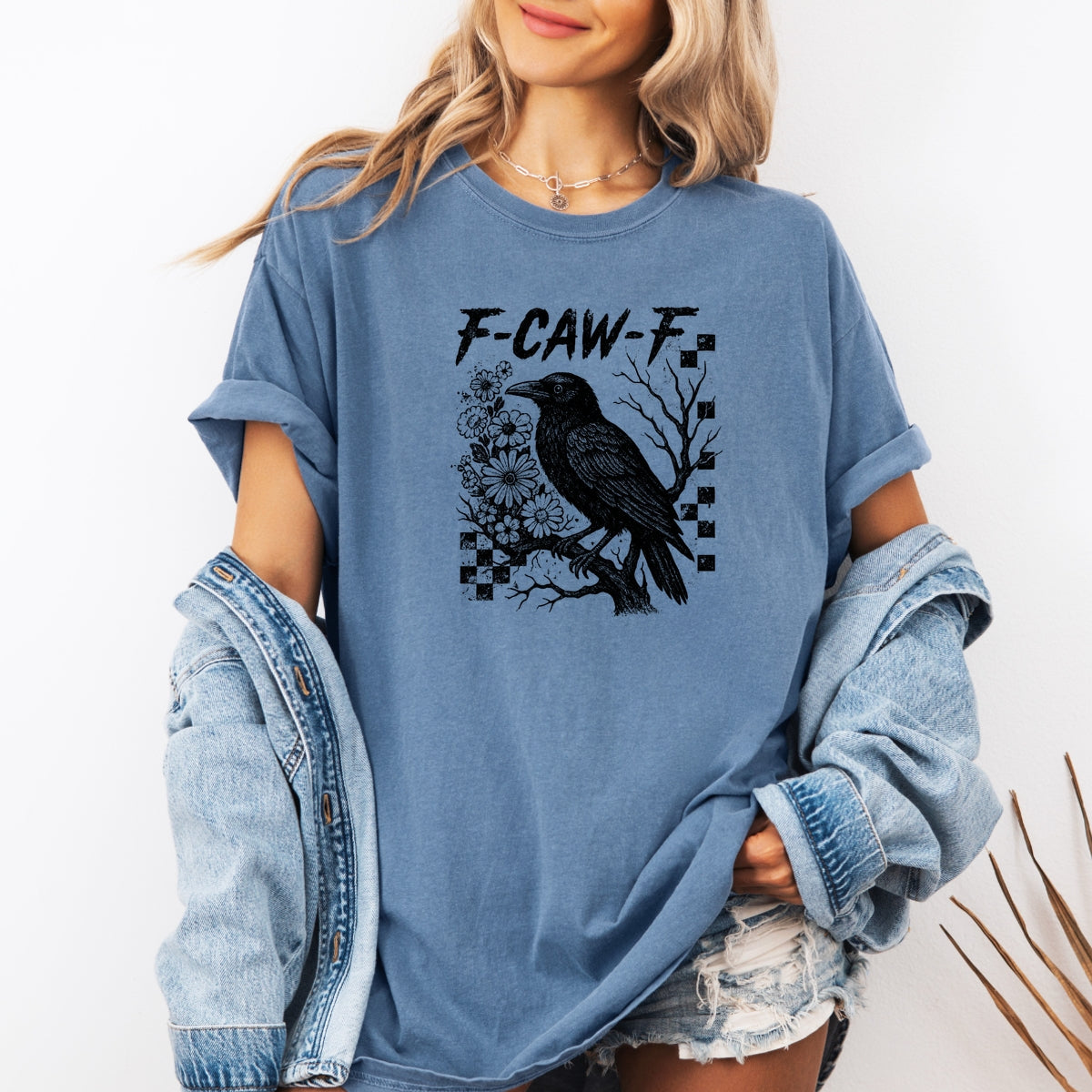 F-Caw-F funny Halloween humor  Printed Comfort Colors T-Shirt 