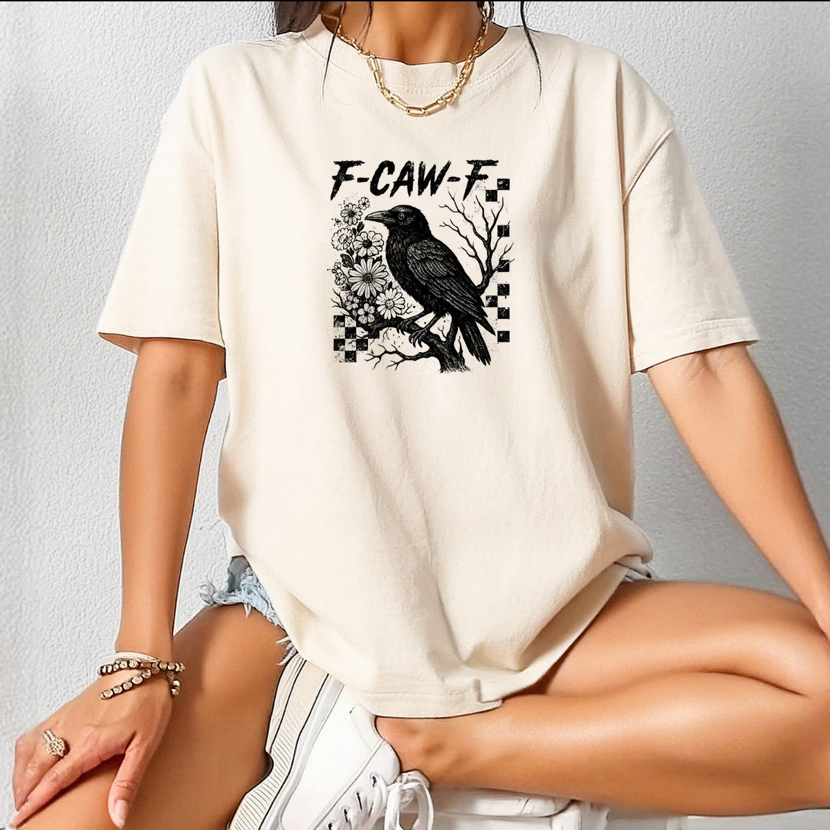 F-Caw-F funny Halloween humor  Printed Comfort Colors T-Shirt 