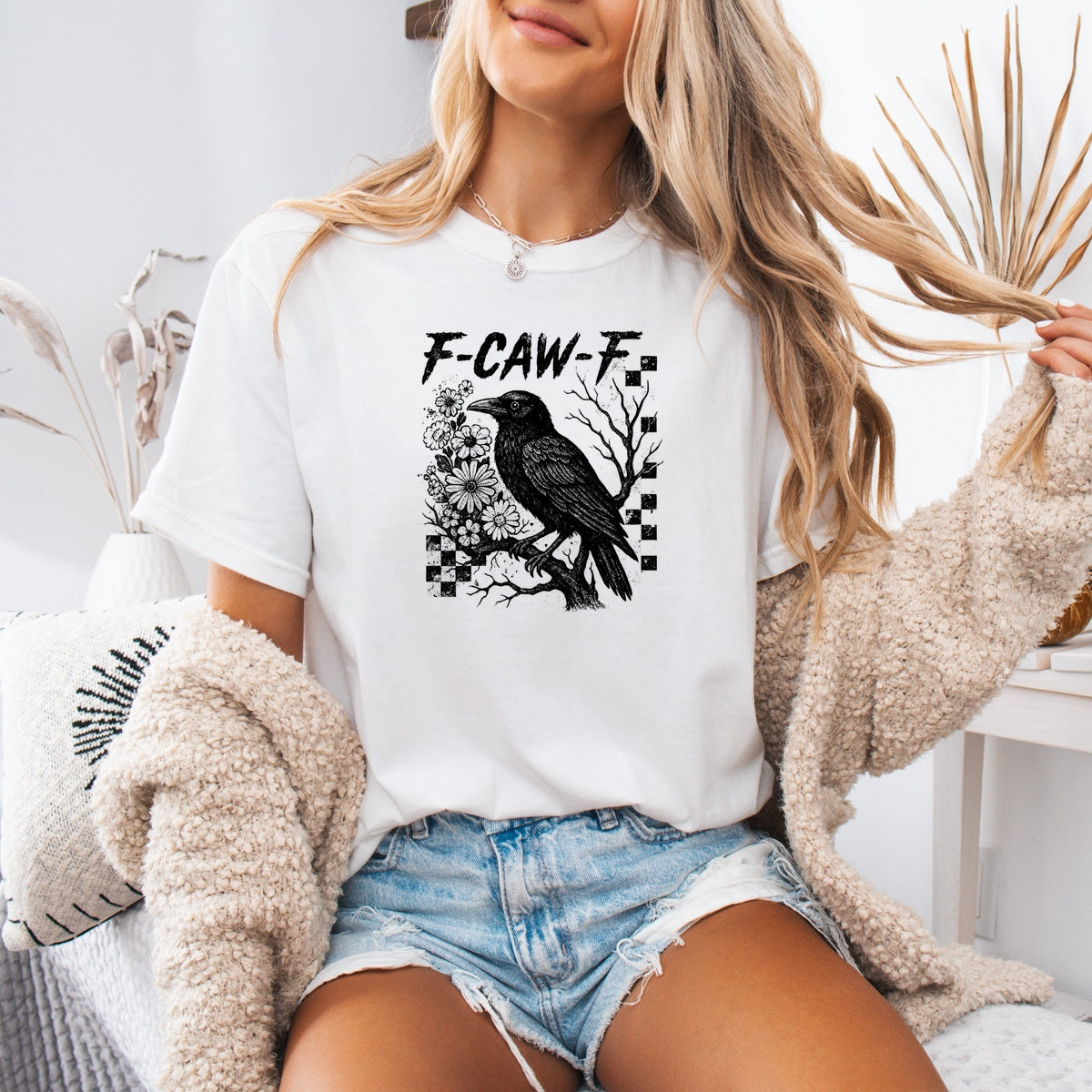 F-Caw-F funny Halloween humor  Printed Comfort Colors T-Shirt 