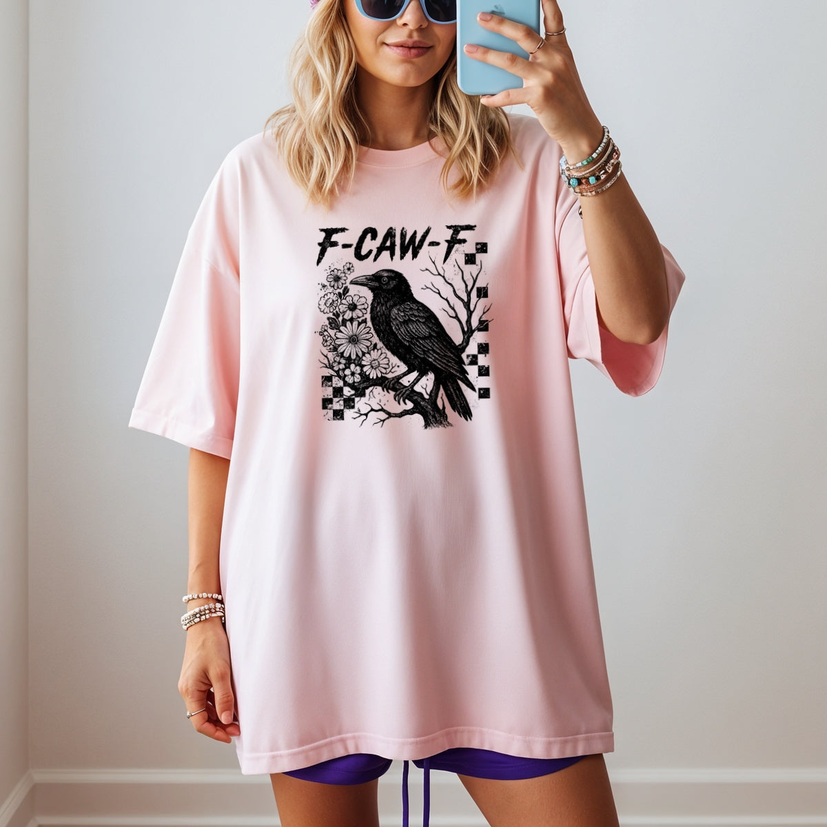 F-Caw-F funny Halloween humor  Printed Comfort Colors T-Shirt 