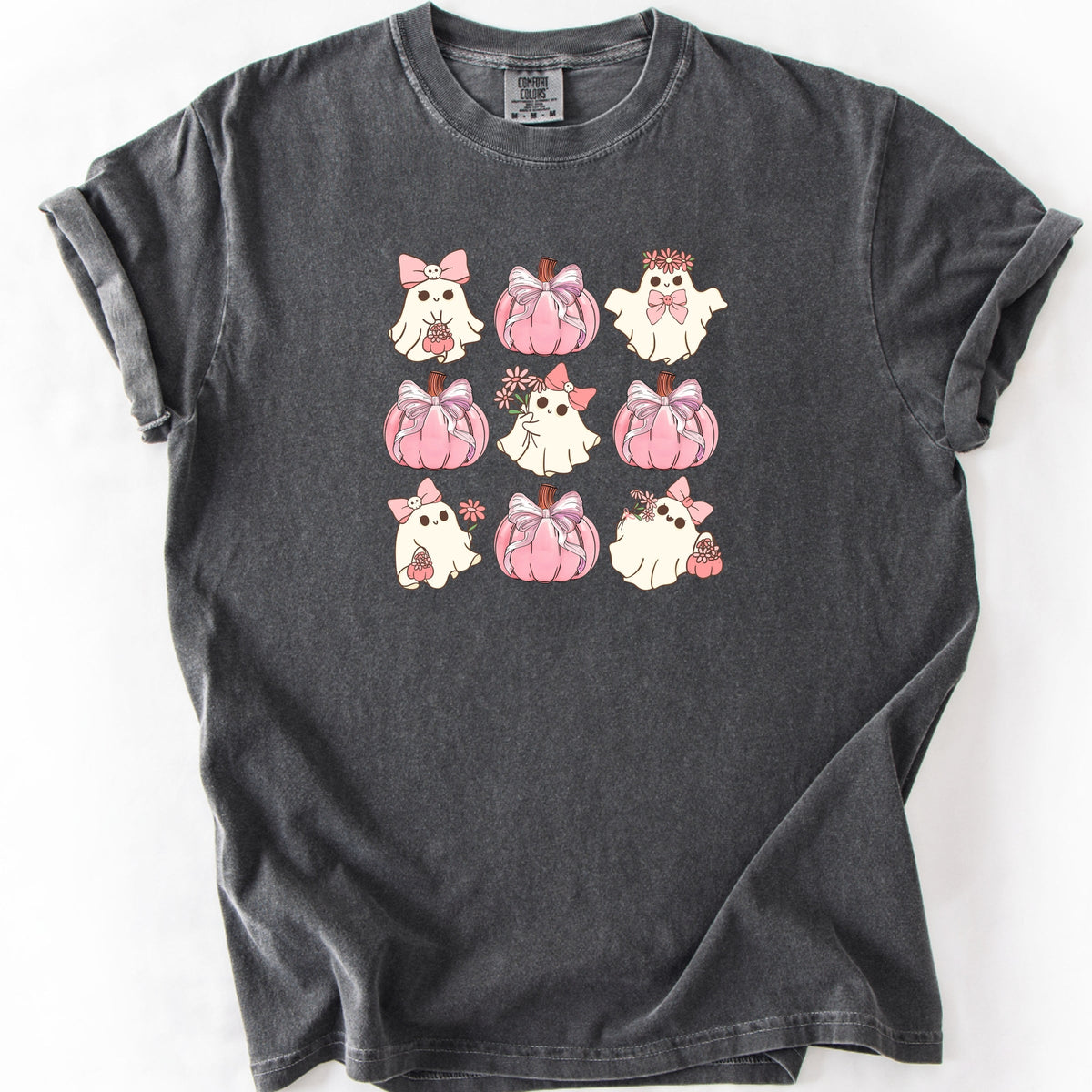 Imperial The Label Cute Pink Ghost Halloween Printed Comfort Colors T-Shirt 