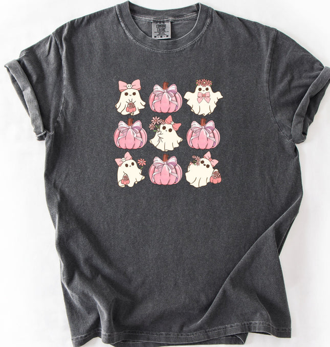 Imperial The Label Cute Pink Ghost Halloween Printed Comfort Colors T-Shirt 