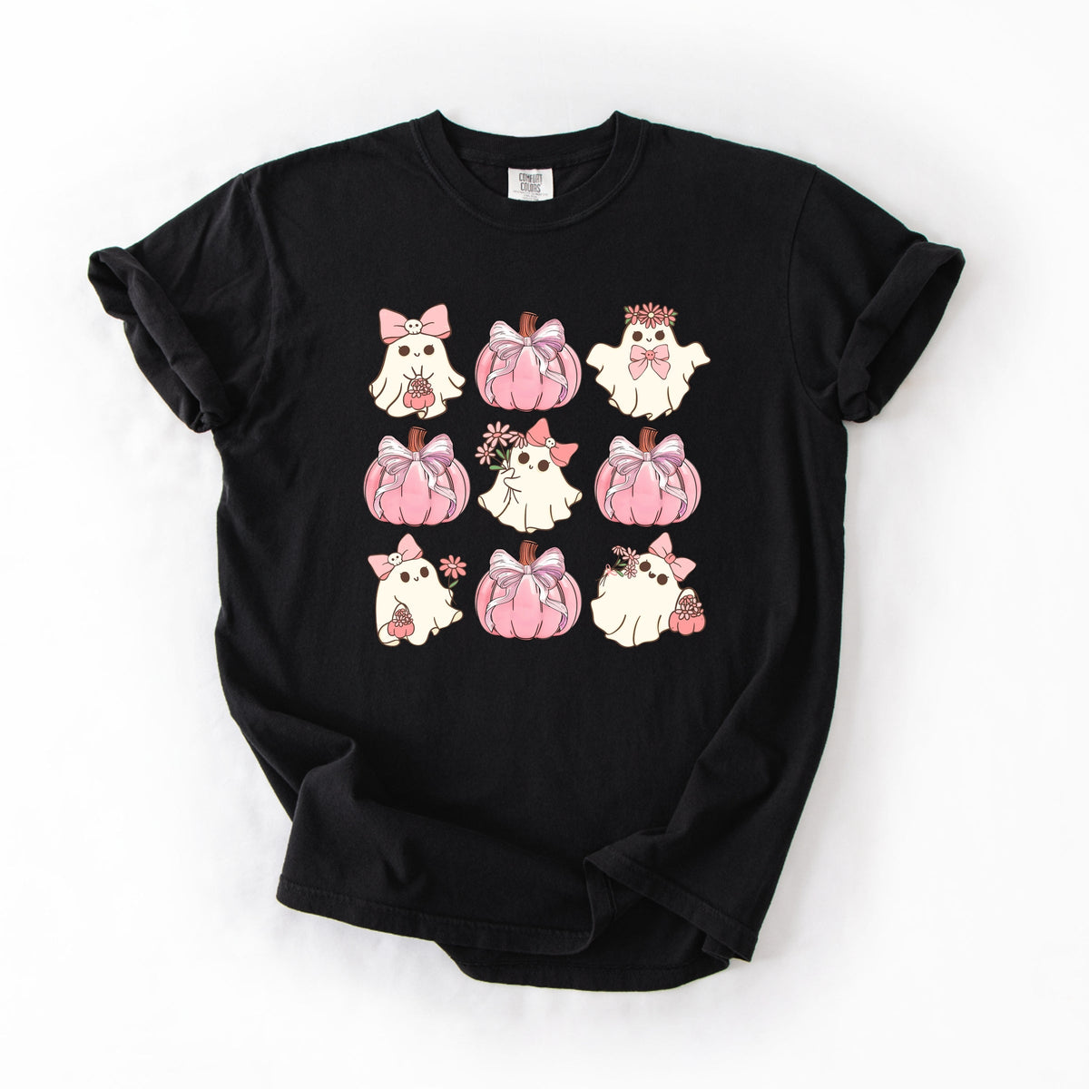 Imperial The Label Cute Pink Ghost Halloween Printed Comfort Colors T-Shirt 