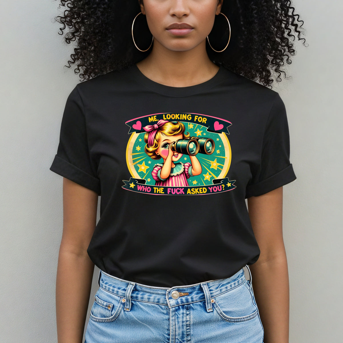 Me Looking For Who Asked You Graphic Tee - Savage Meme Shirt, Vintage-Inspired Humor, Witty Statement Top - Softstyle 100% Cotton T-Shirt – Comfy Unisex Fit, Premium Quality Tee
