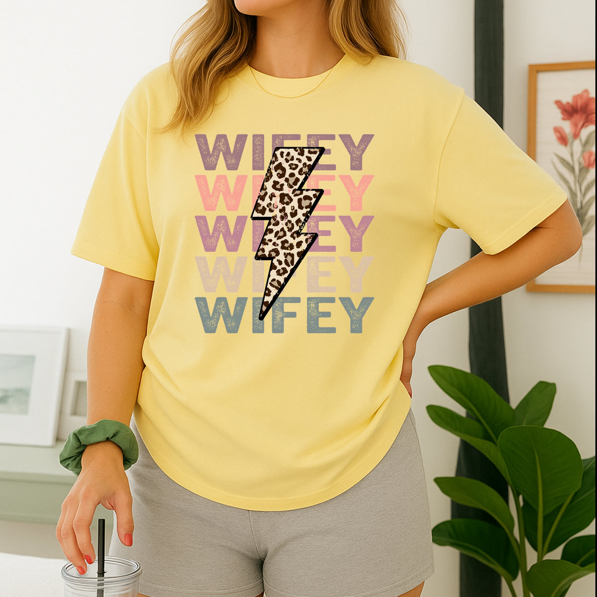 Wifey Printed Comfort Colors T-Shirt 
