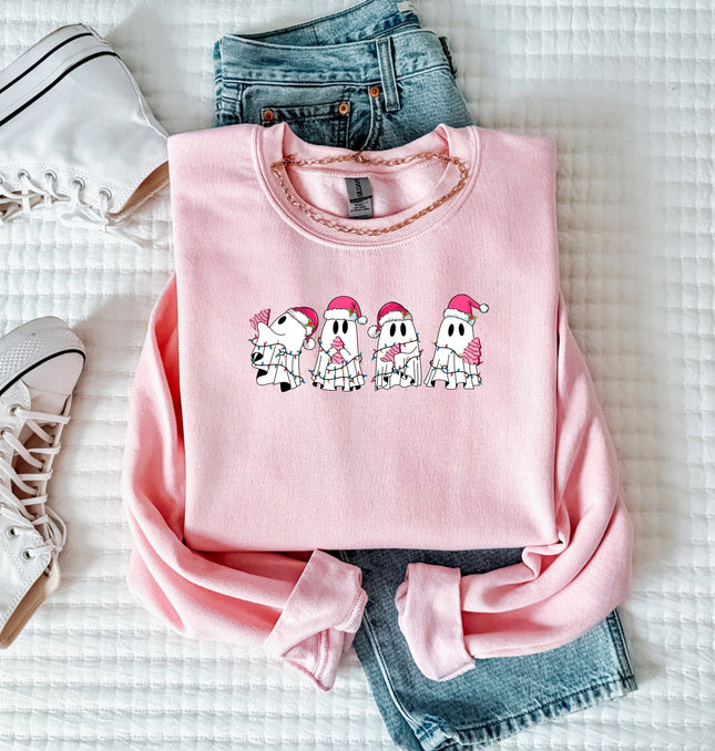 Imperial The Label Cute Christmas Ghosts Printed Crewneck Sweatshirt