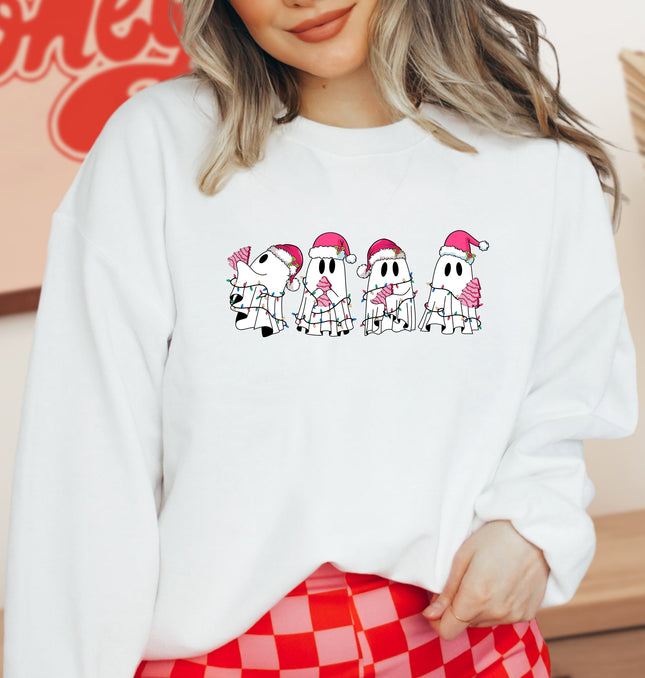 Imperial The Label Cute Christmas Ghosts Printed Crewneck Sweatshirt