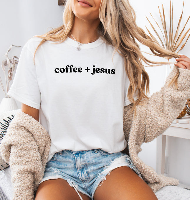 Coffee and Jesus - Unisex Comfort Colors Garment-Dyed Heavyweight T-Shirt