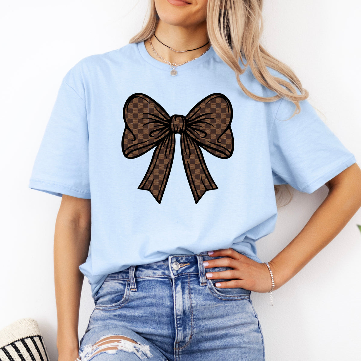 Checkered Bow - Softstyle T-Shirt