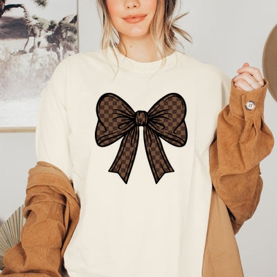 Checkered Bow - Adult Softstyle T-Shirt