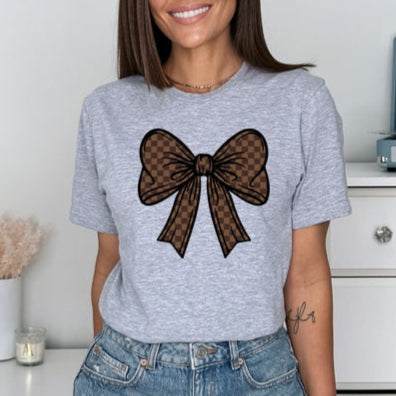 Checkered Bow - Adult Softstyle T-Shirt