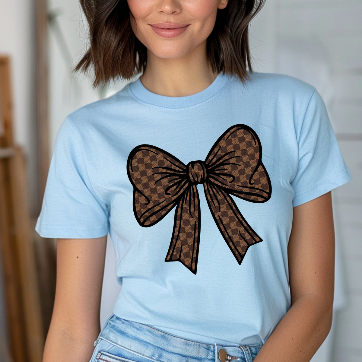 Checkered Bow - Softstyle T-Shirt