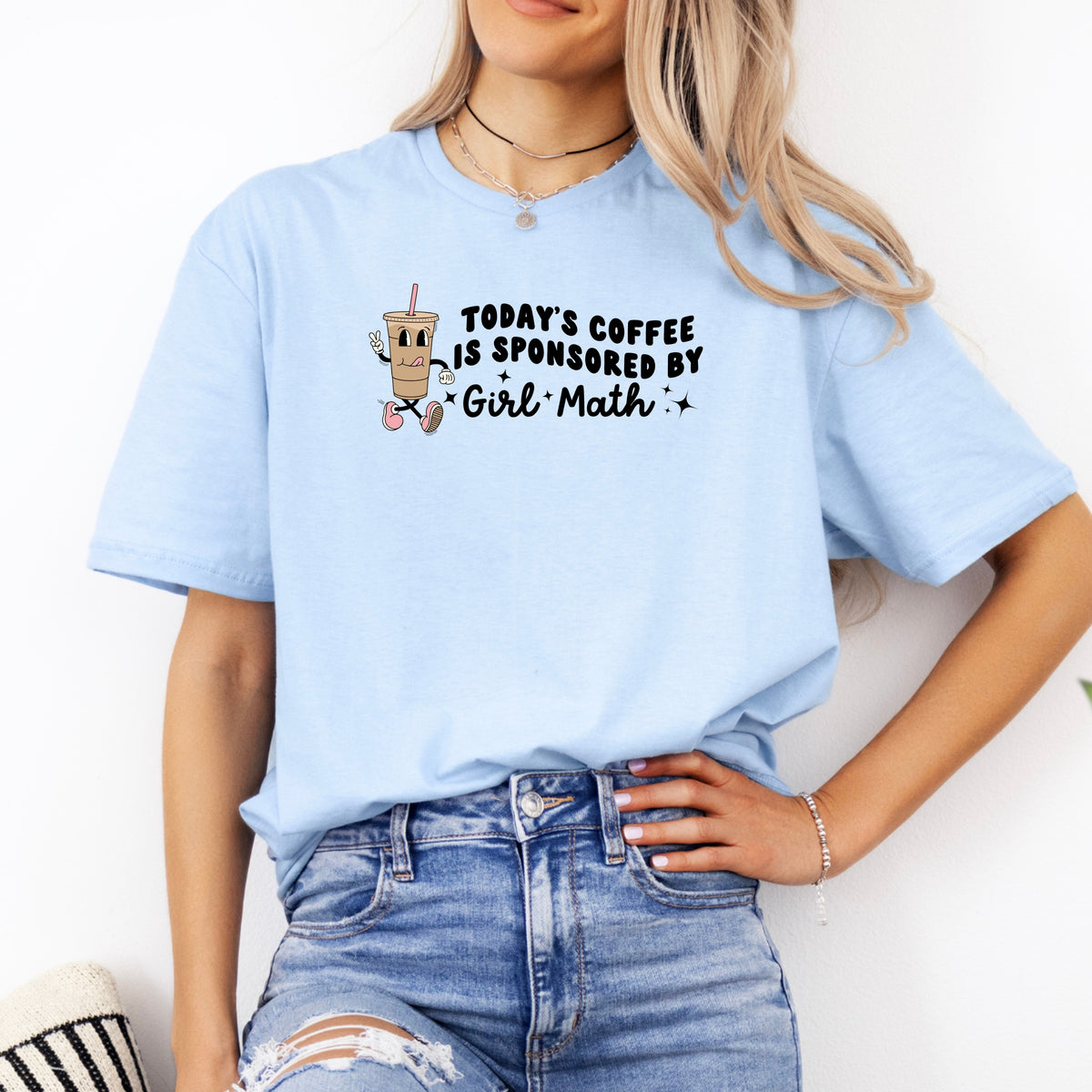 Iced Coffee Sponsored By Girl Math - Adult Softstyle T-Shirt