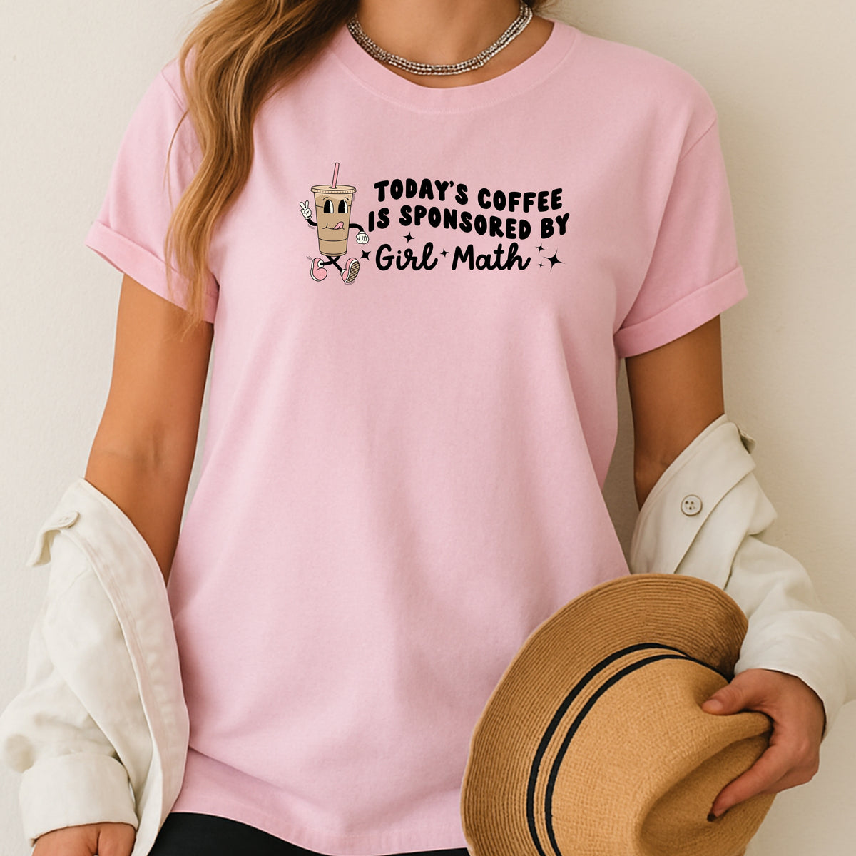 Iced Coffee Sponsored By Girl Math - Adult Softstyle T-Shirt