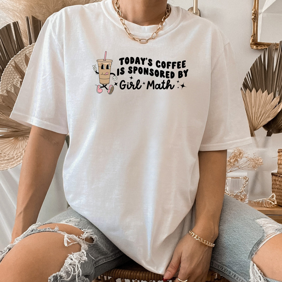 Iced Coffee Sponsored By Girl Math - Adult Softstyle T-Shirt