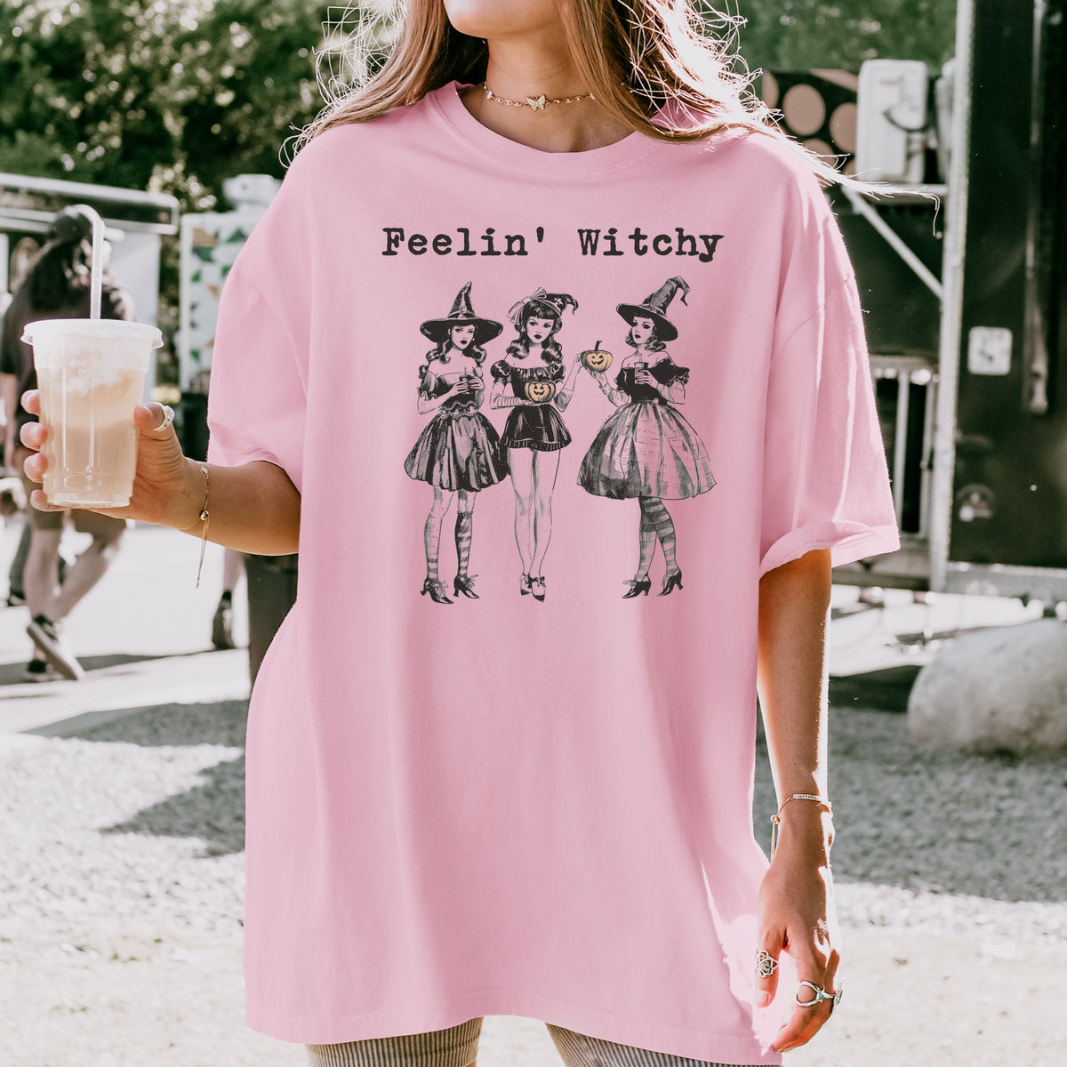 Feelin' Witchy Halloween – Halloween Witch Vibes Graphic Tee, Spooky Cute Shirt, Perfect for Trick or Treat Night - Unisex Comfort Colors Garment-Dyed Heavyweight T-Shirt