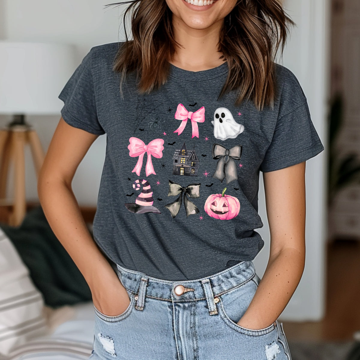 Pink Halloween Coquette - Adult Softstyle T-Shirt