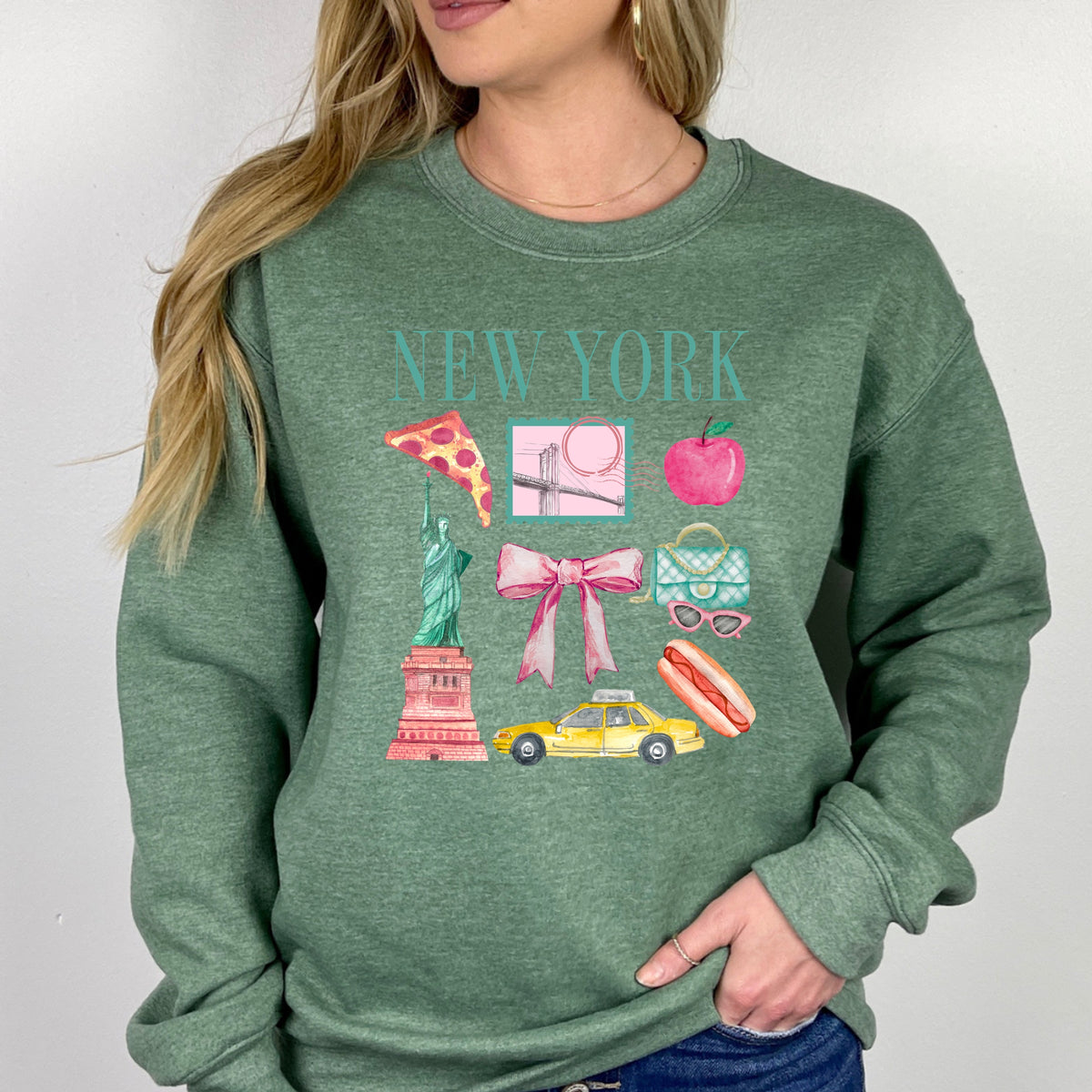 New York Collage - Adult Crewneck Sweatshirt