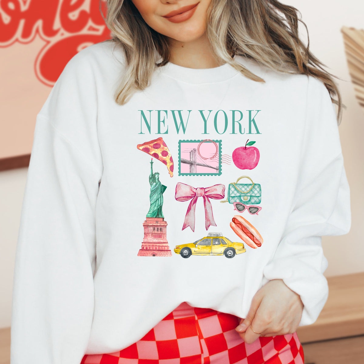 New York Collage - Adult Crewneck Sweatshirt