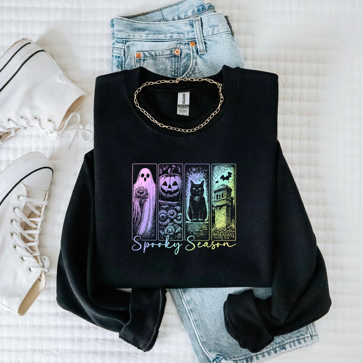 Spooky Season Vintage Pastel - Adult Crewneck Sweatshirt