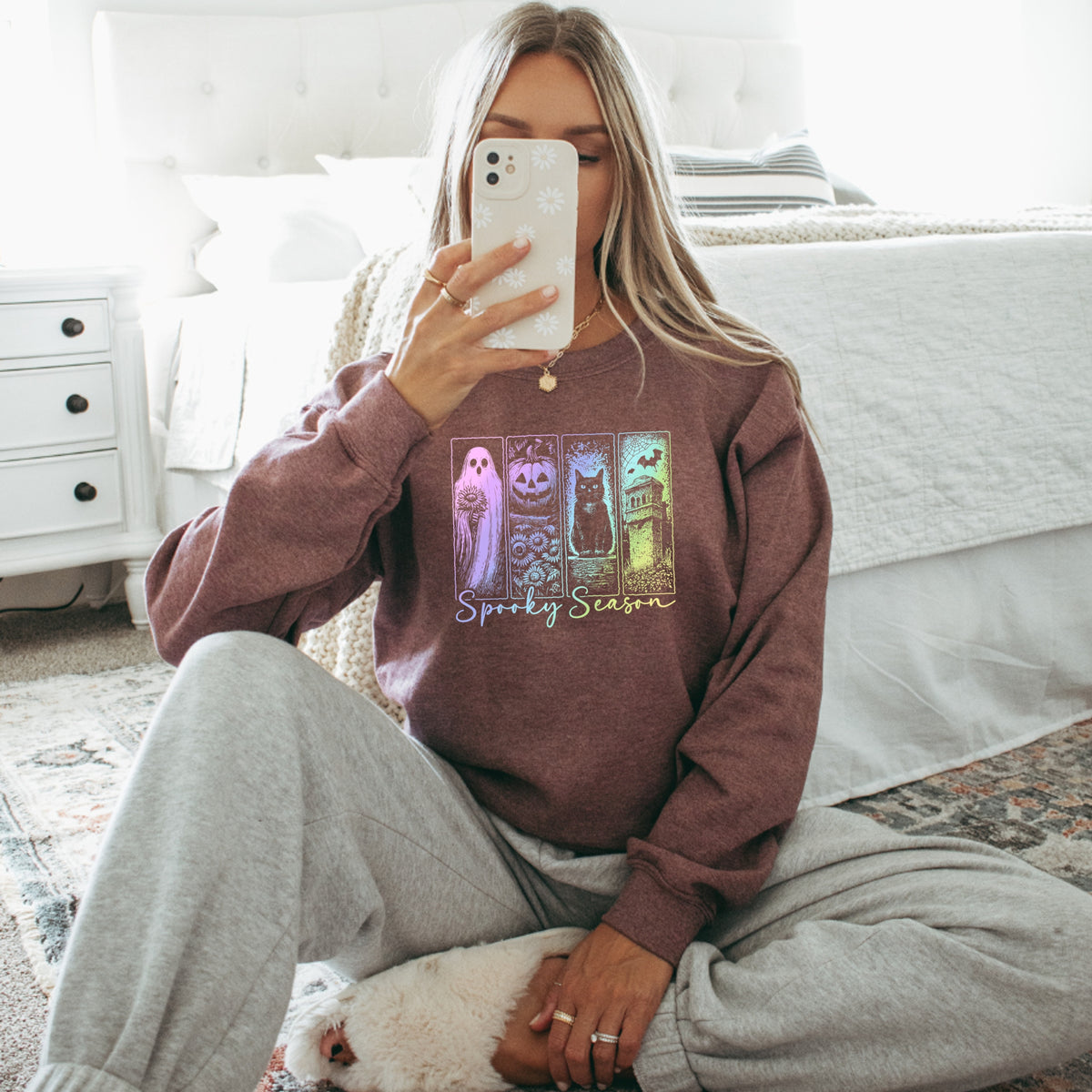 Spooky Season Vintage Pastel - Adult Crewneck Sweatshirt