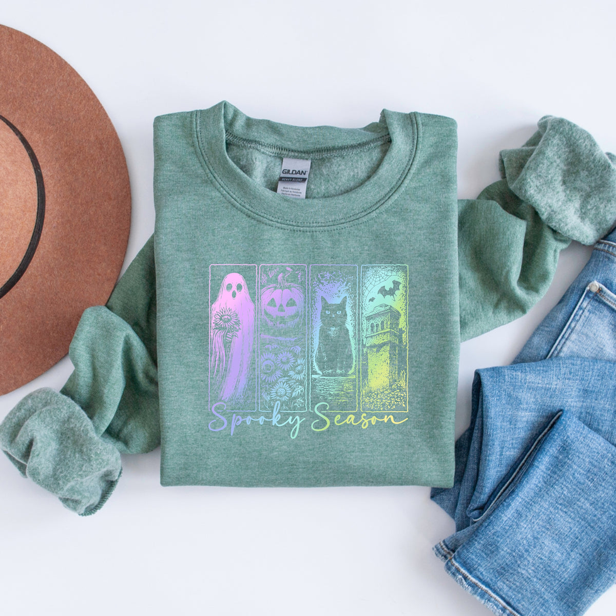 Spooky Season Vintage Pastel - Adult Crewneck Sweatshirt