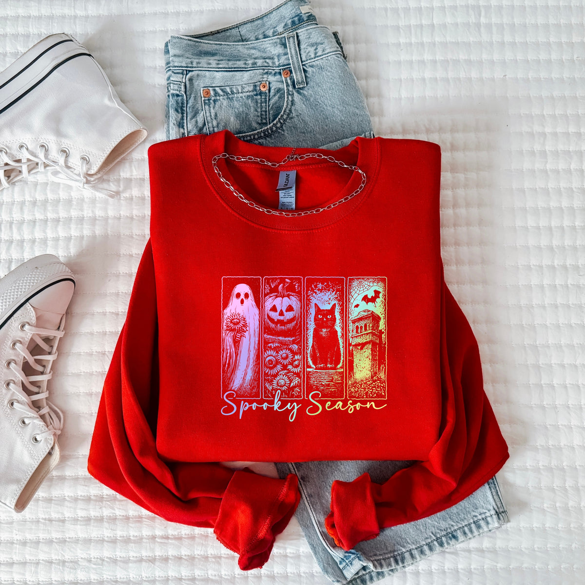Spooky Season Vintage Pastel - Adult Crewneck Sweatshirt