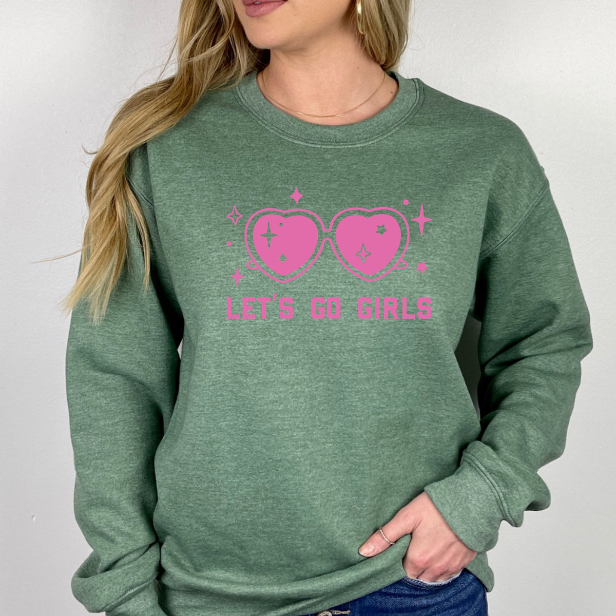 Let's Go Girls Printed Crewneck Sweatshirt