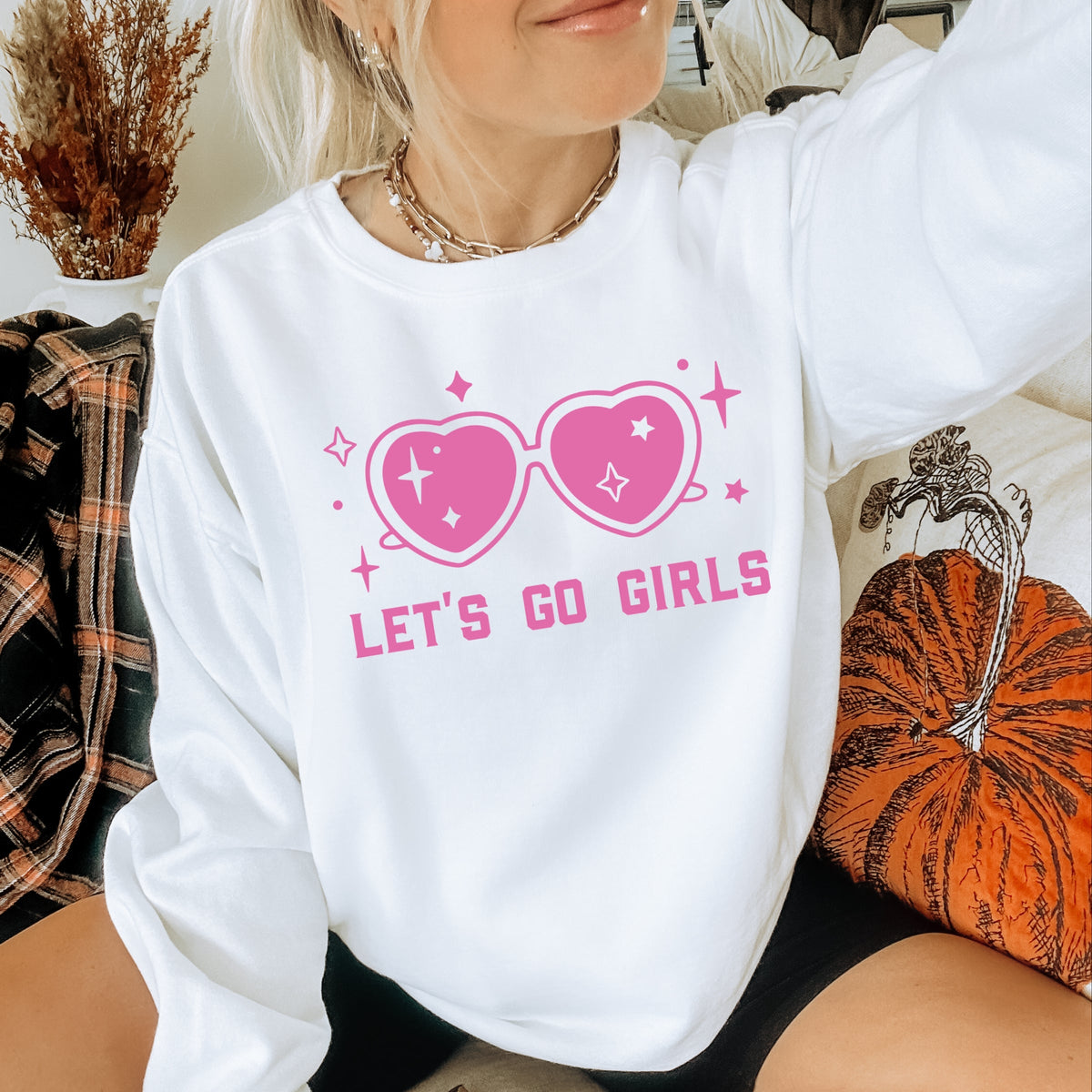 Let's Go Girls Printed Crewneck Sweatshirt