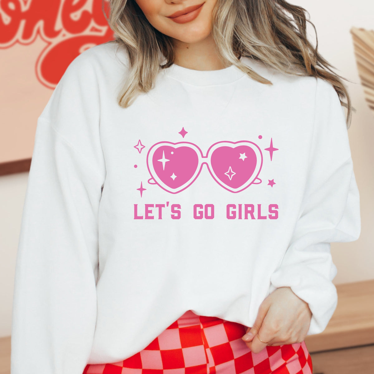 Let's Go Girls Printed Crewneck Sweatshirt