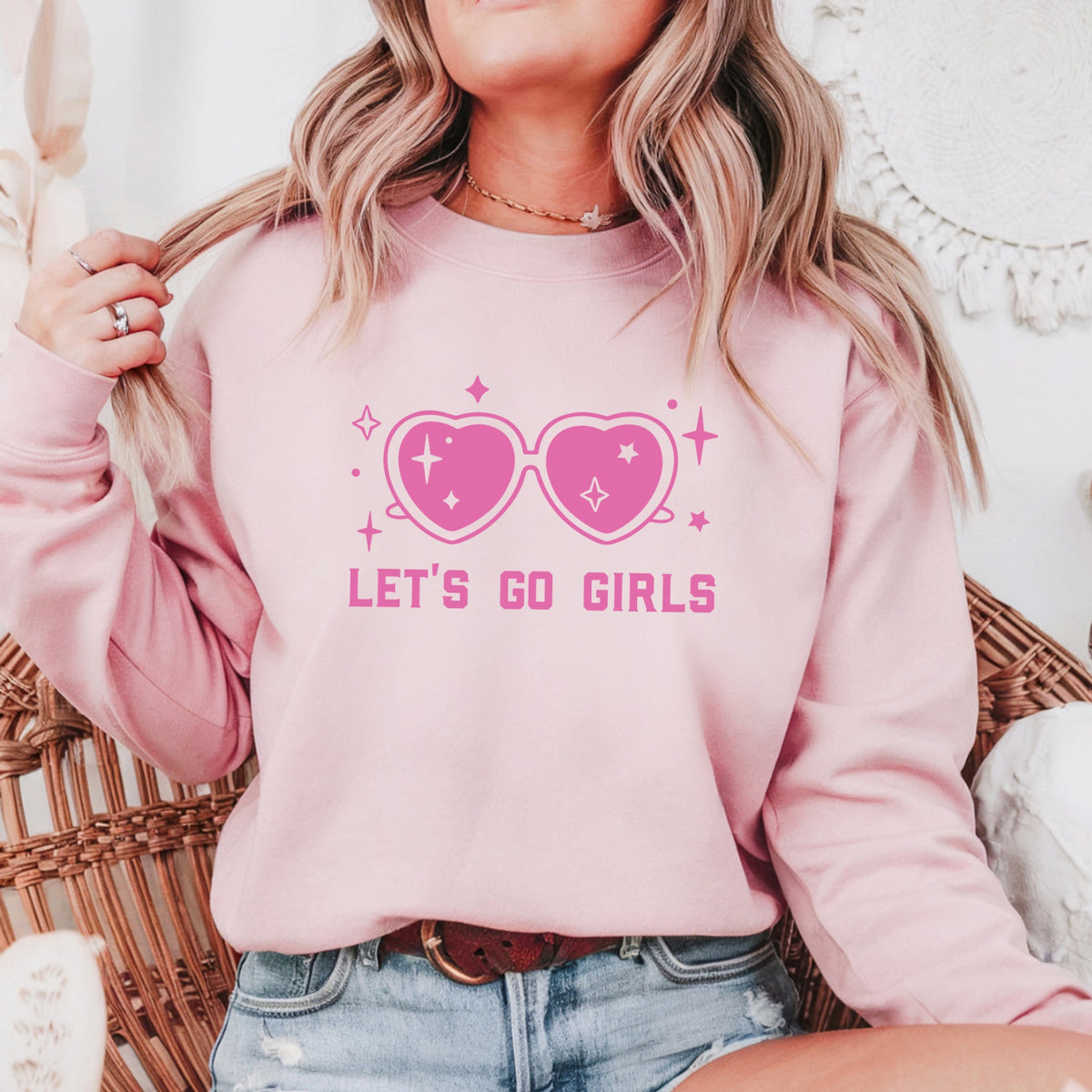 Let's Go Girls Printed Crewneck Sweatshirt
