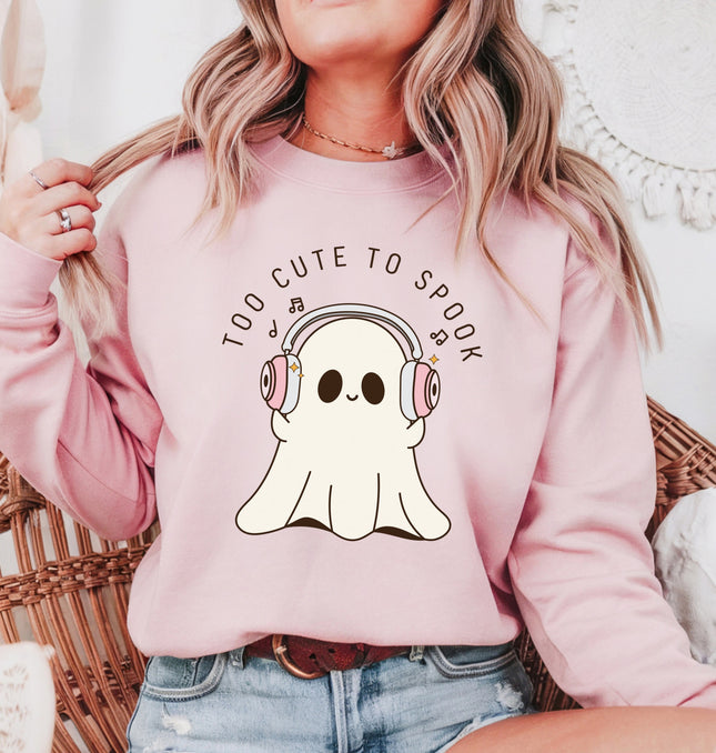 Too Cute To Spook Halloween - Adult Crewneck Sweatshirt