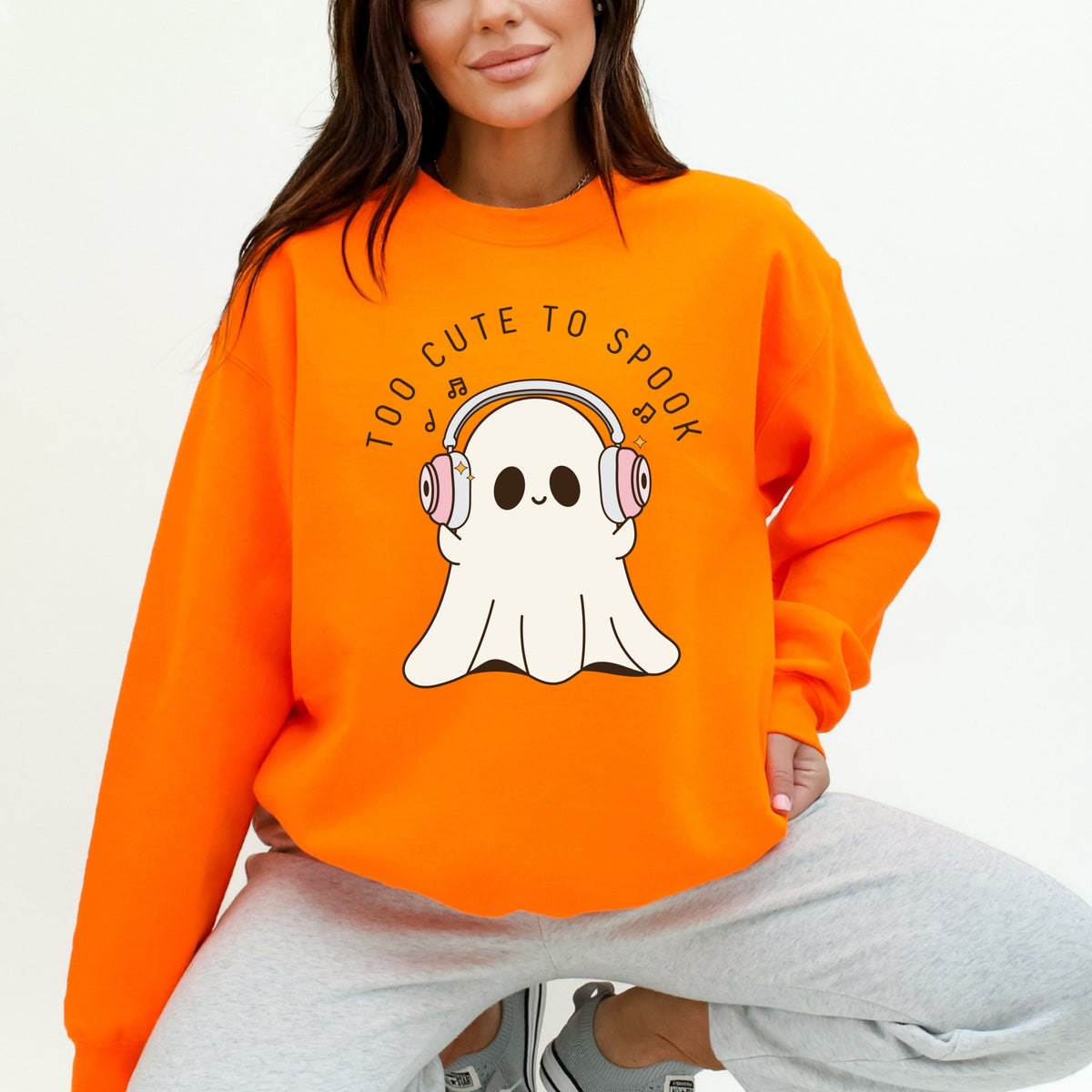Too Cute To Spook Halloween - Adult Crewneck Sweatshirt
