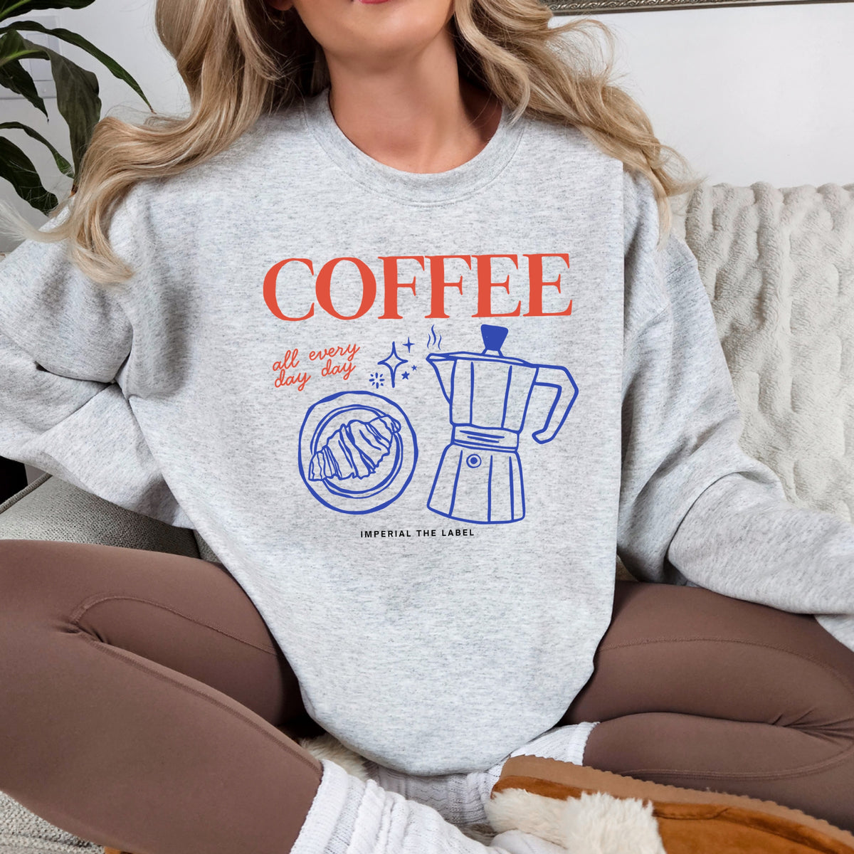 Coffee All Day, Everyday - Adult Crewneck Sweatshirt