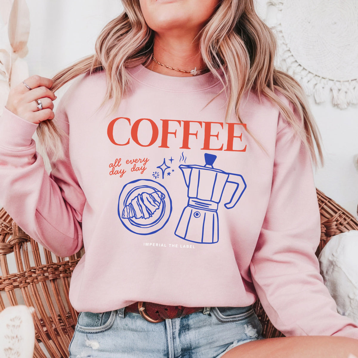 Coffee All Day, Everyday - Adult Crewneck Sweatshirt