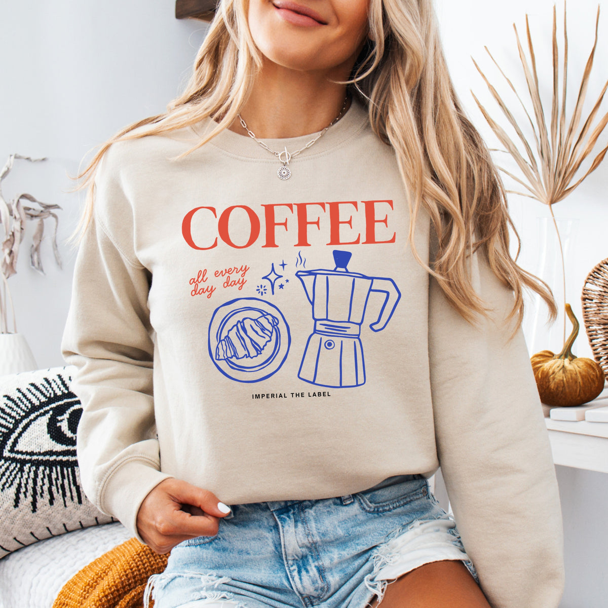 Coffee All Day, Everyday - Adult Crewneck Sweatshirt