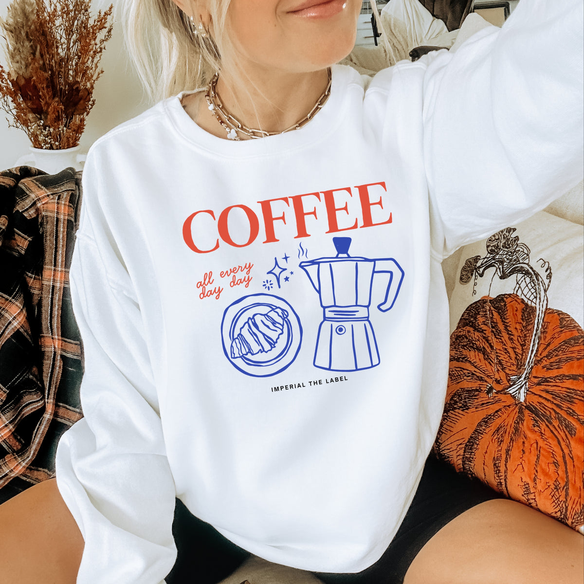 Coffee All Day, Everyday - Adult Crewneck Sweatshirt