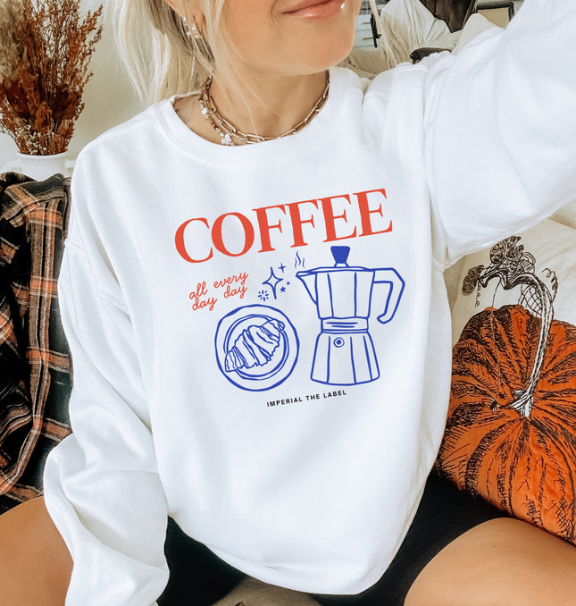 Coffee All Day, Everyday - Adult Crewneck Sweatshirt