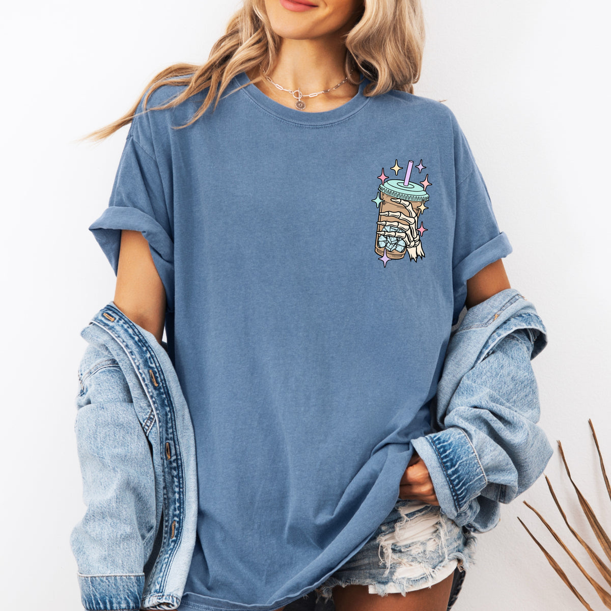 Fueled by Iced Coffee and Anxiety - Adult Comfort Colors T-Shirt