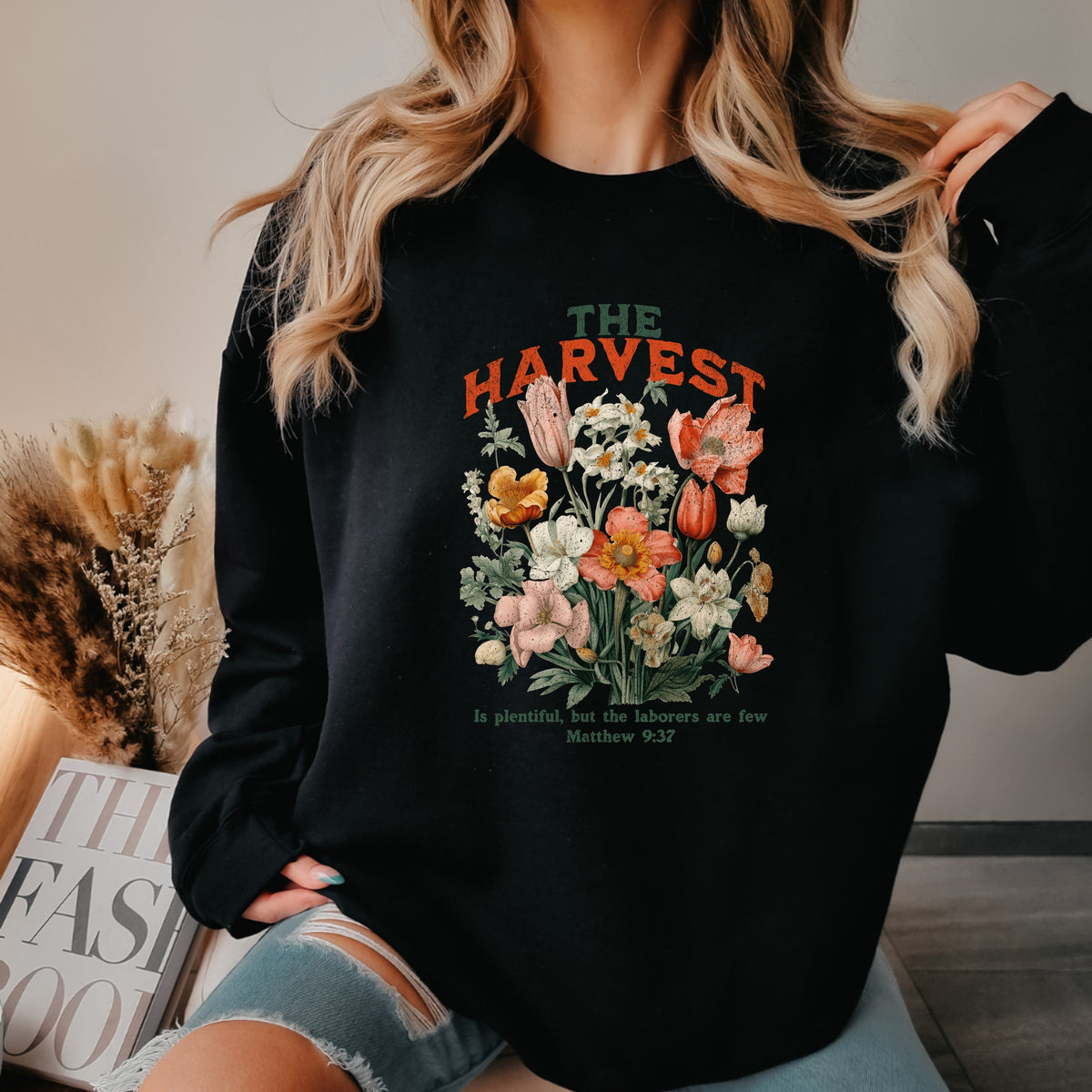 The Harvest Is Plentiful But The Laborers Are Few Matthew 9:37 - Adult Crewneck Sweatshirt