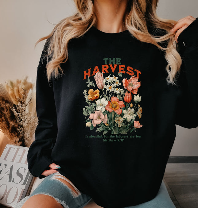 The Harvest Is Plentiful But The Laborers Are Few Matthew 9:37 - Adult Crewneck Sweatshirt
