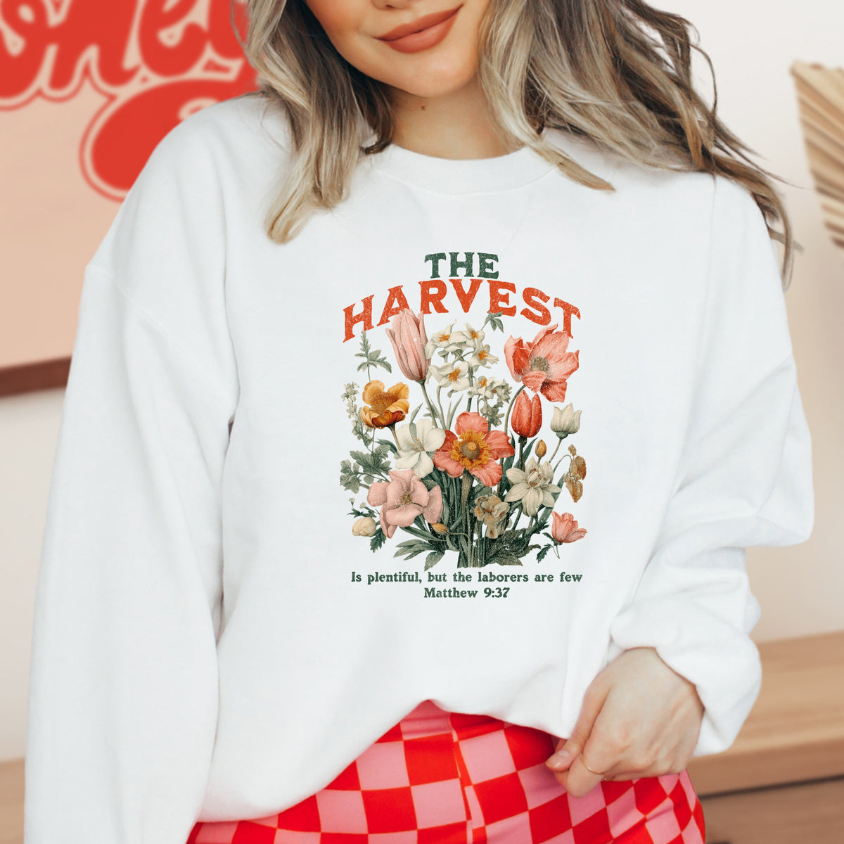 The Harvest Is Plentiful But The Laborers Are Few Matthew 9:37 - Adult Crewneck Sweatshirt