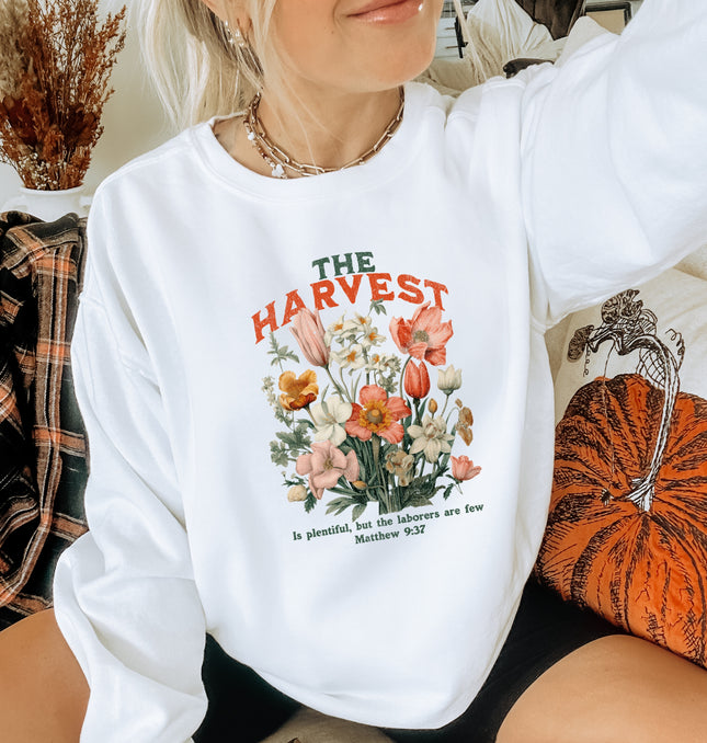 The Harvest Is Plentiful But The Laborers Are Few Matthew 9:37 - Adult Crewneck Sweatshirt