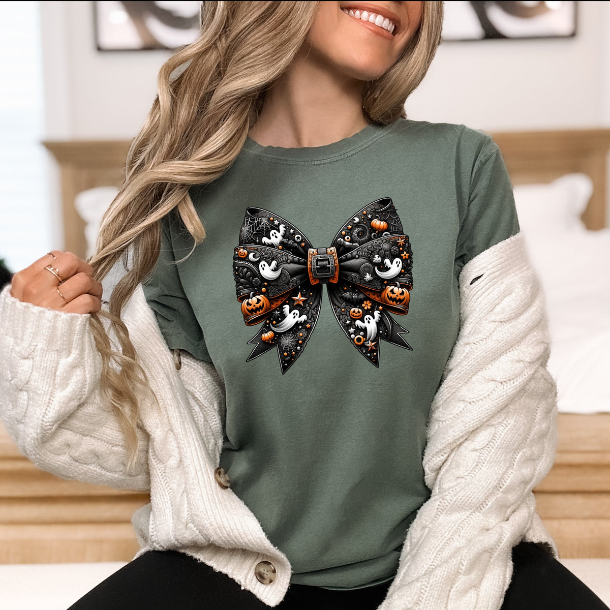 Ribbon Halloween Printed Comfort Colors T-Shirt 