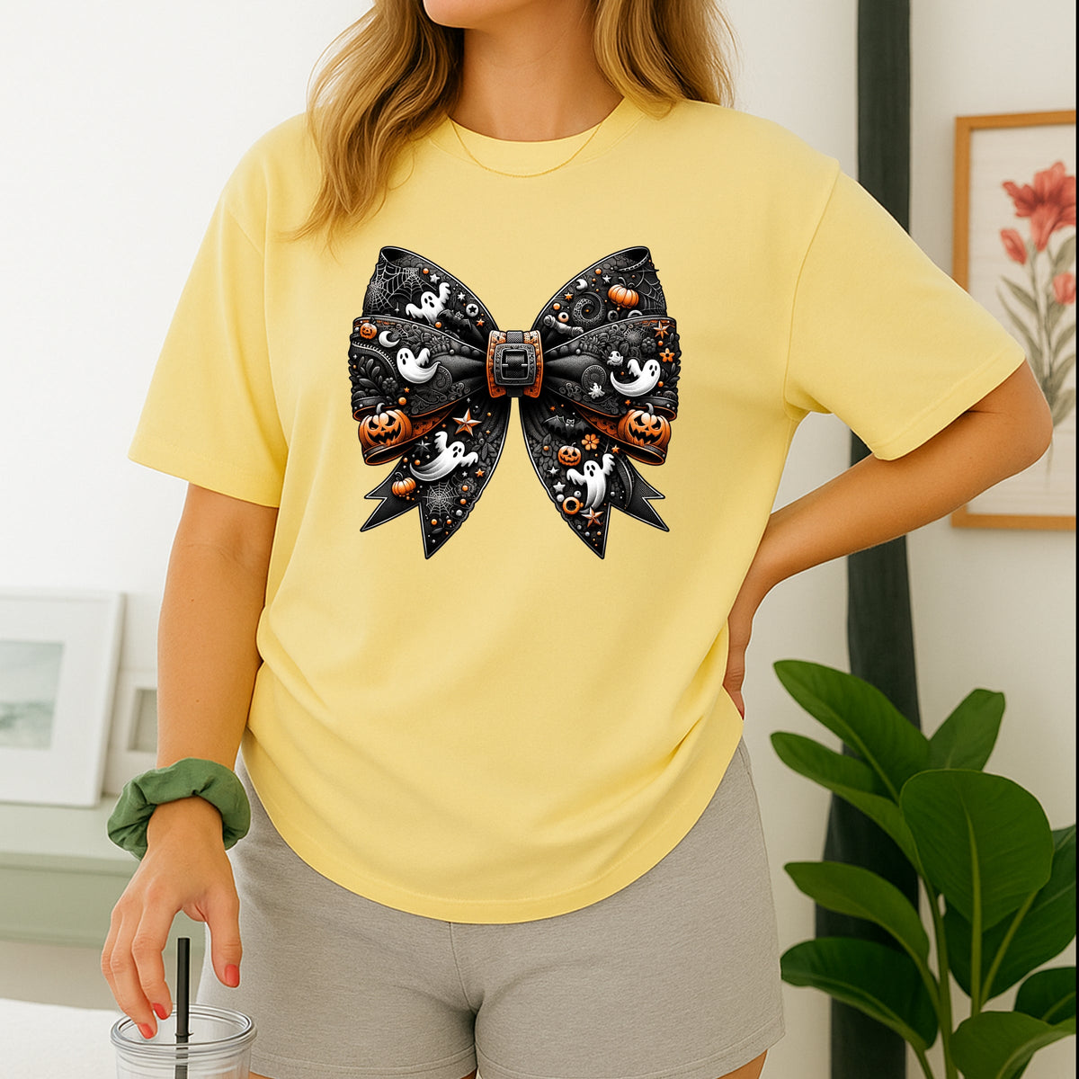 Ribbon Halloween Printed Comfort Colors T-Shirt 